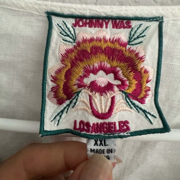 Johnny Was Annaliese Linen Top XXL - Picture 5 of 6